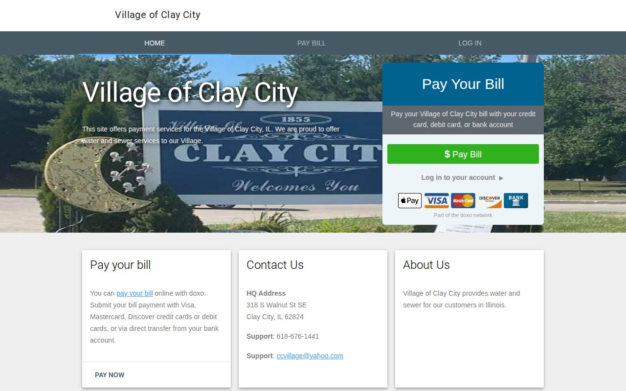 Village of Clay City official municipal contact and service page