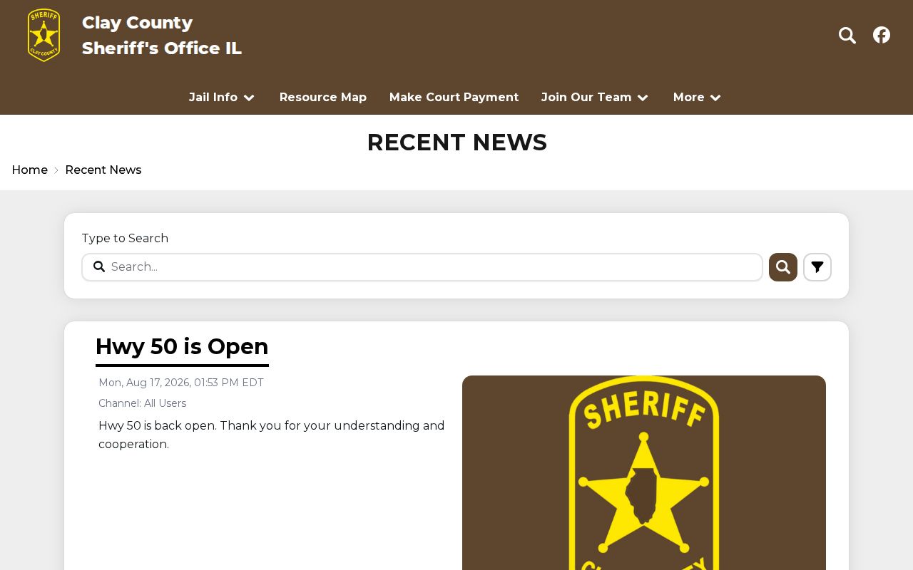 Clay County Sheriff's Recent News digest for arrest and agency updates